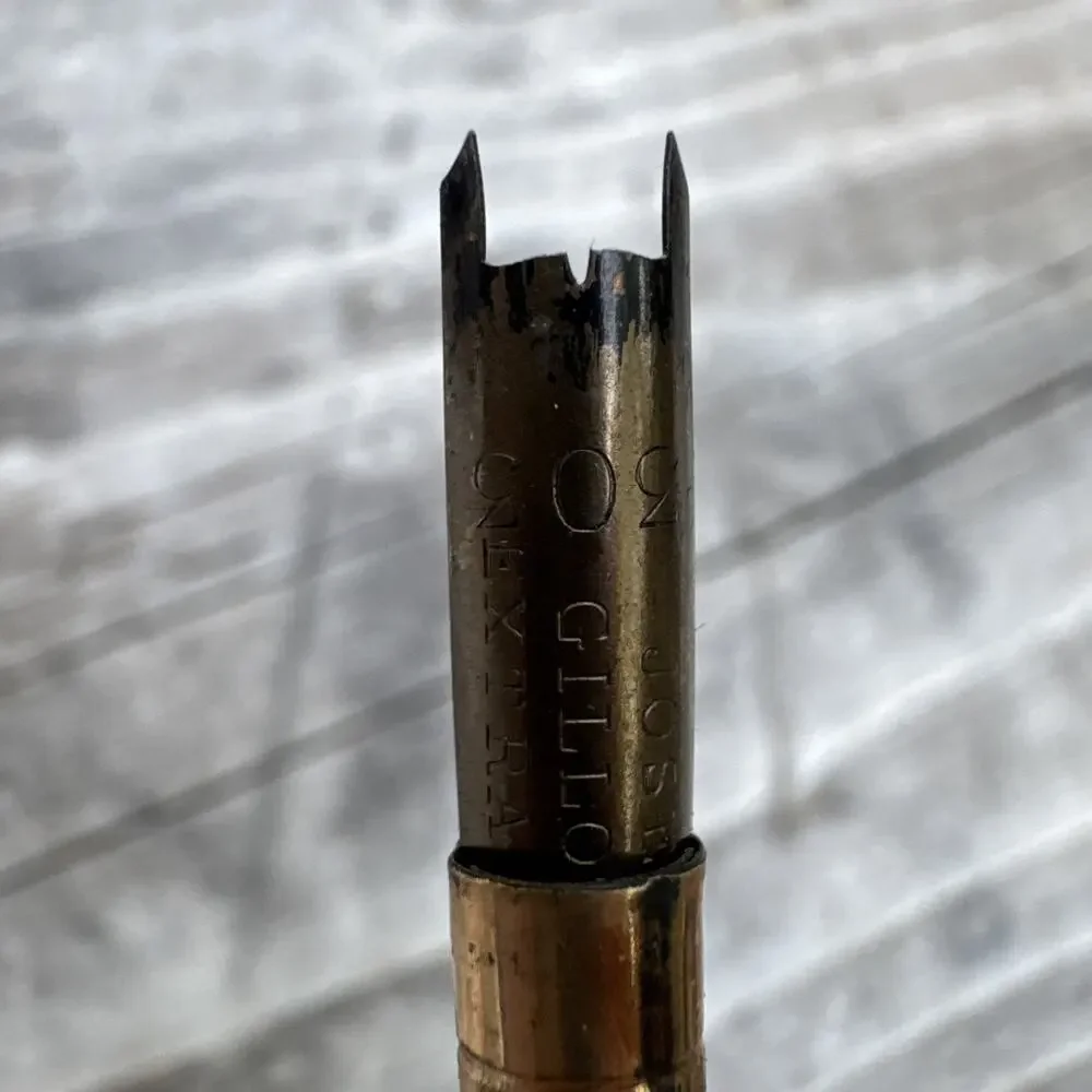 Antique Mable Todd & Co. No. 1 Pearl Shaft Dip Pen Gold Scroll & Seamless 5 G